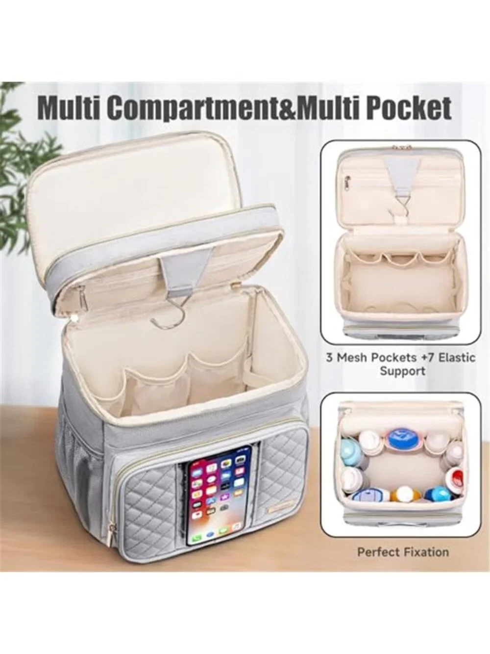 Hanging Shower Caddy Travel Toiletry Bag College Dorm Bathroom Organizer Tote